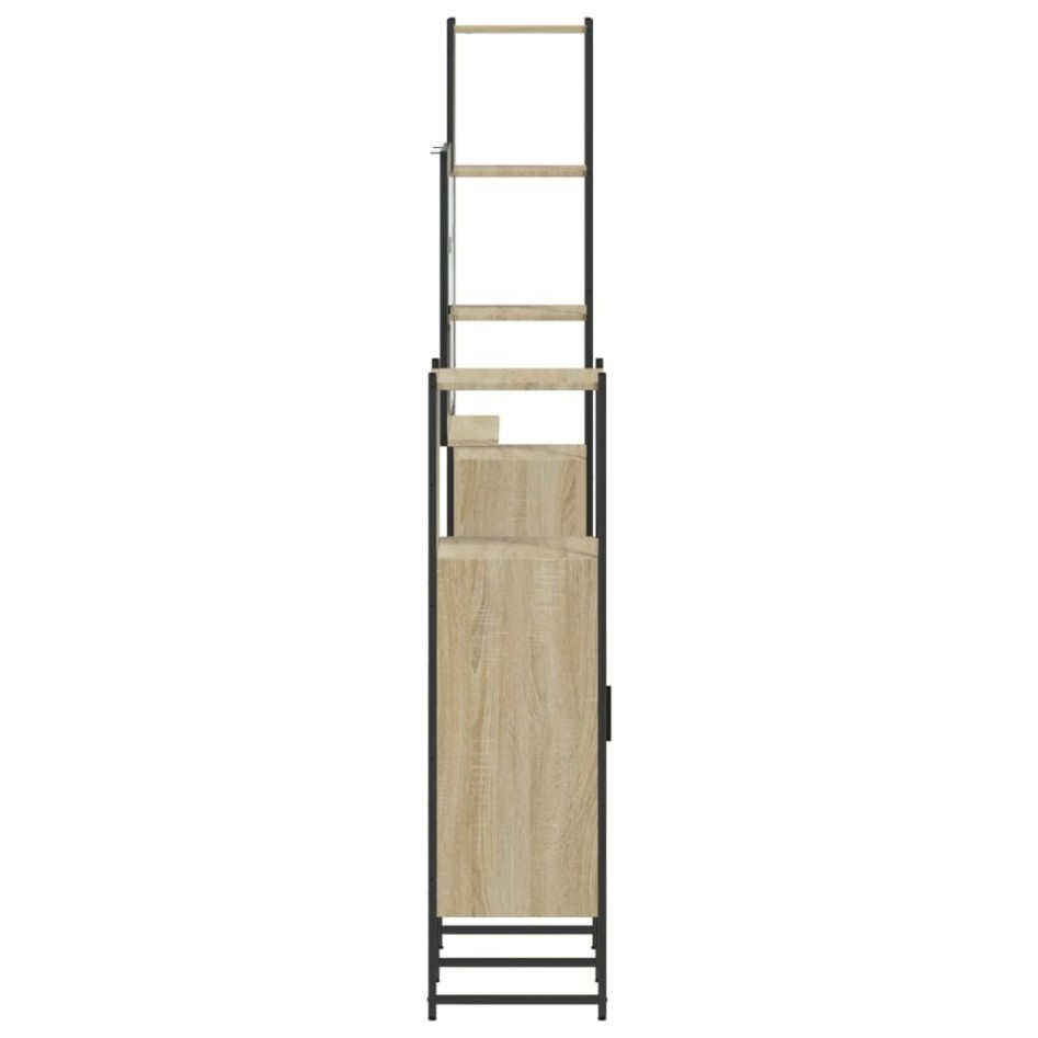 Juego de muebles de baño 4 pzas madera ingeniería roble