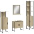 Juego de muebles de baño 4 pzas madera ingeniería roble