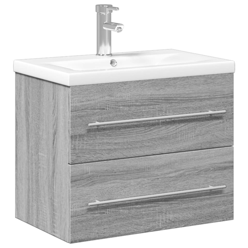 Mueble de baño con lavabo integrado gris