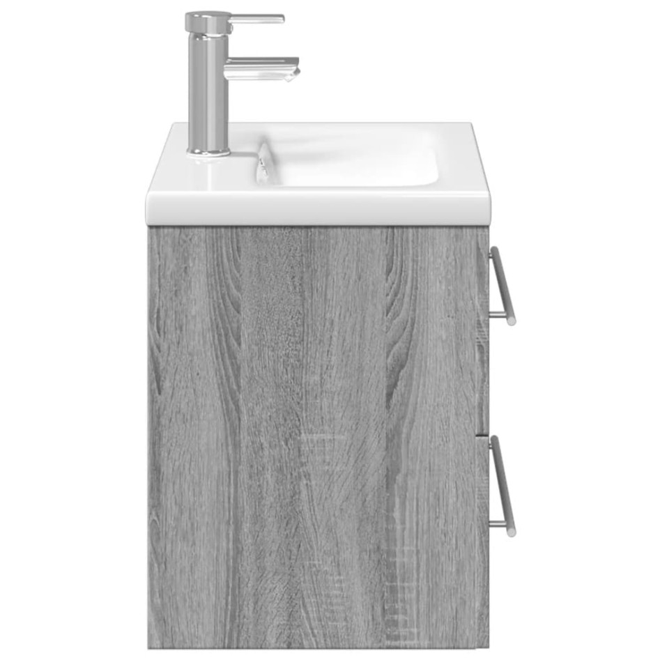 Mueble de baño con lavabo integrado gris