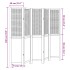 Biombo separador de 5 paneles madera paulownia marrón