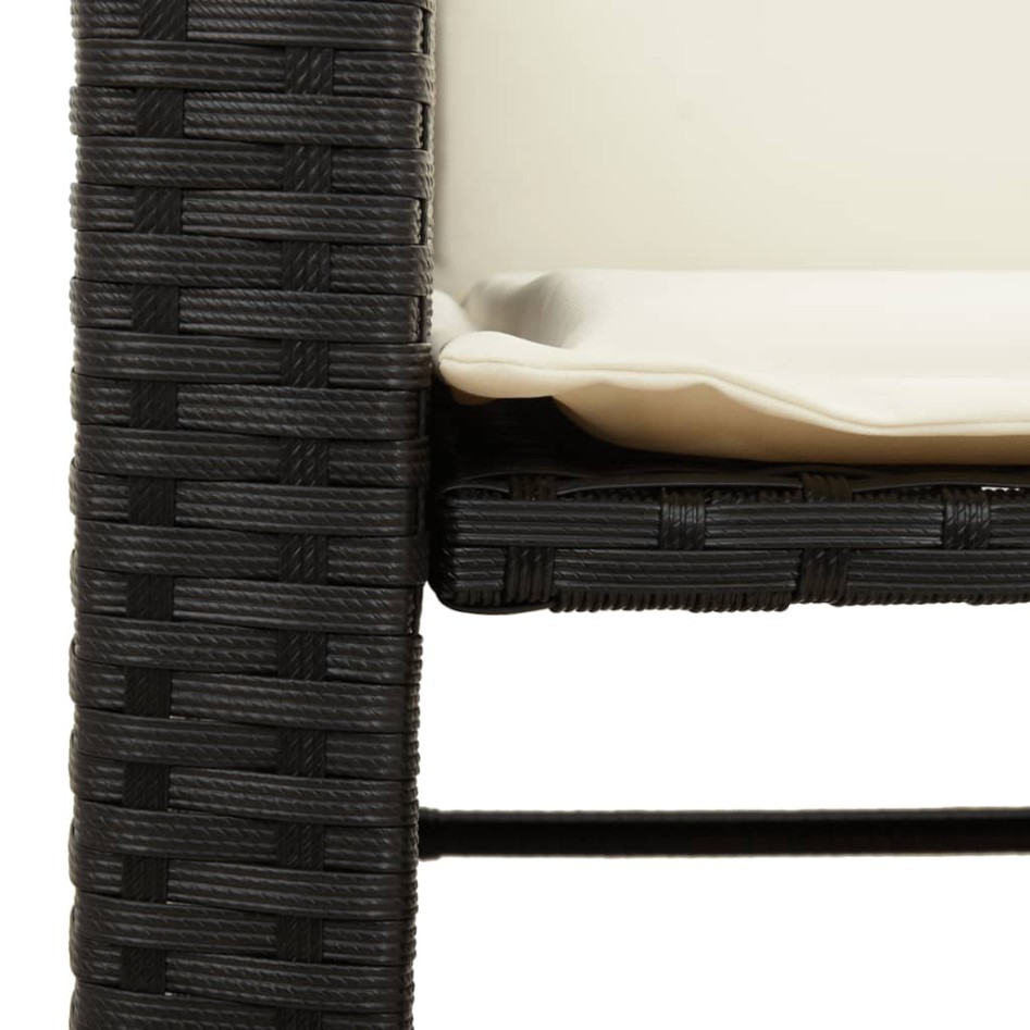 Sofá de jardín 2 plazas con mesa y taburetes ratán PE