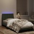 Estructura cama con luces LED terciopelo gris claro 90x190
