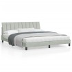 Estructura cama con luces LED terciopelo gris claro 180x200 cm