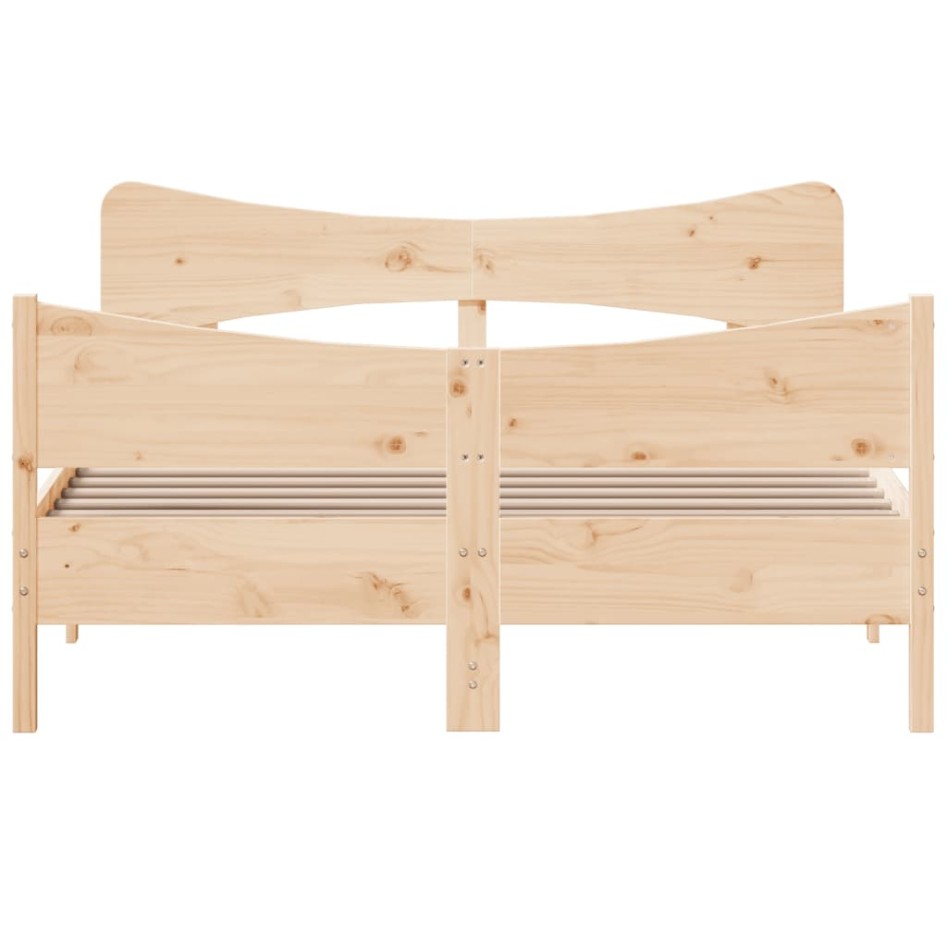 Estructura de cama con cabecero madera de pino blanco