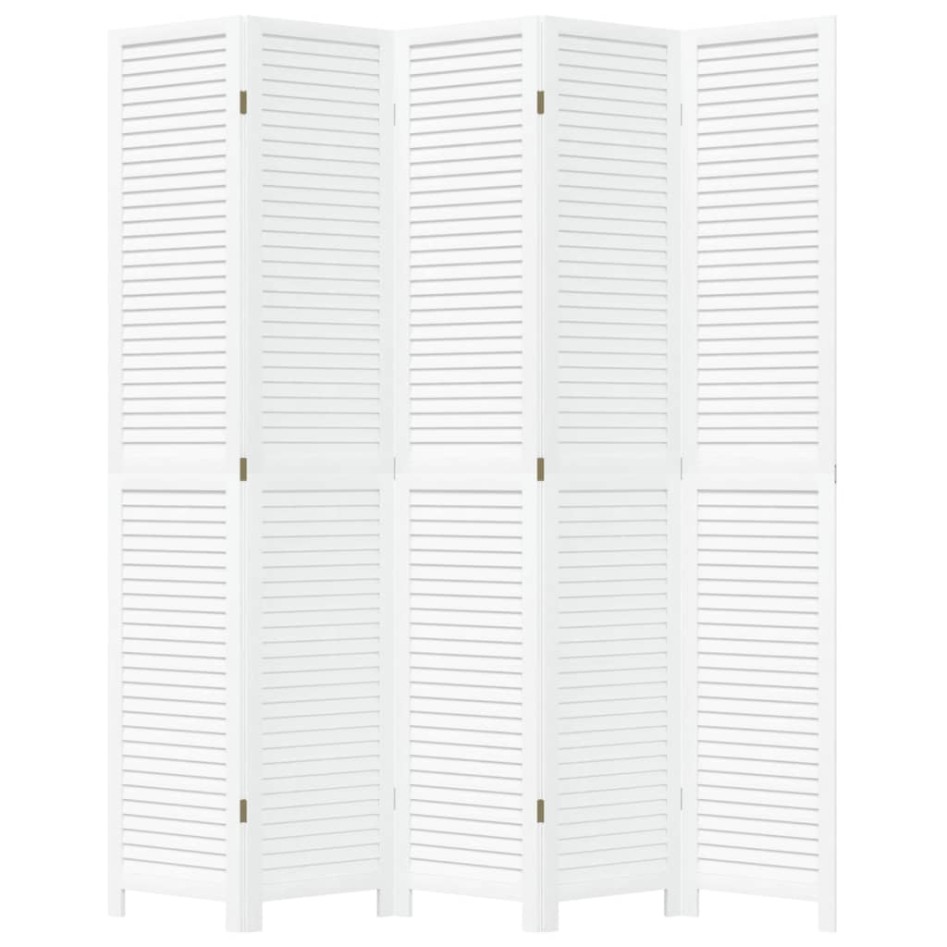 Biombo separador de 5 paneles madera maciza Paulownia