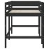 Cama alta de niños escalera madera maciza pino negra 80x200