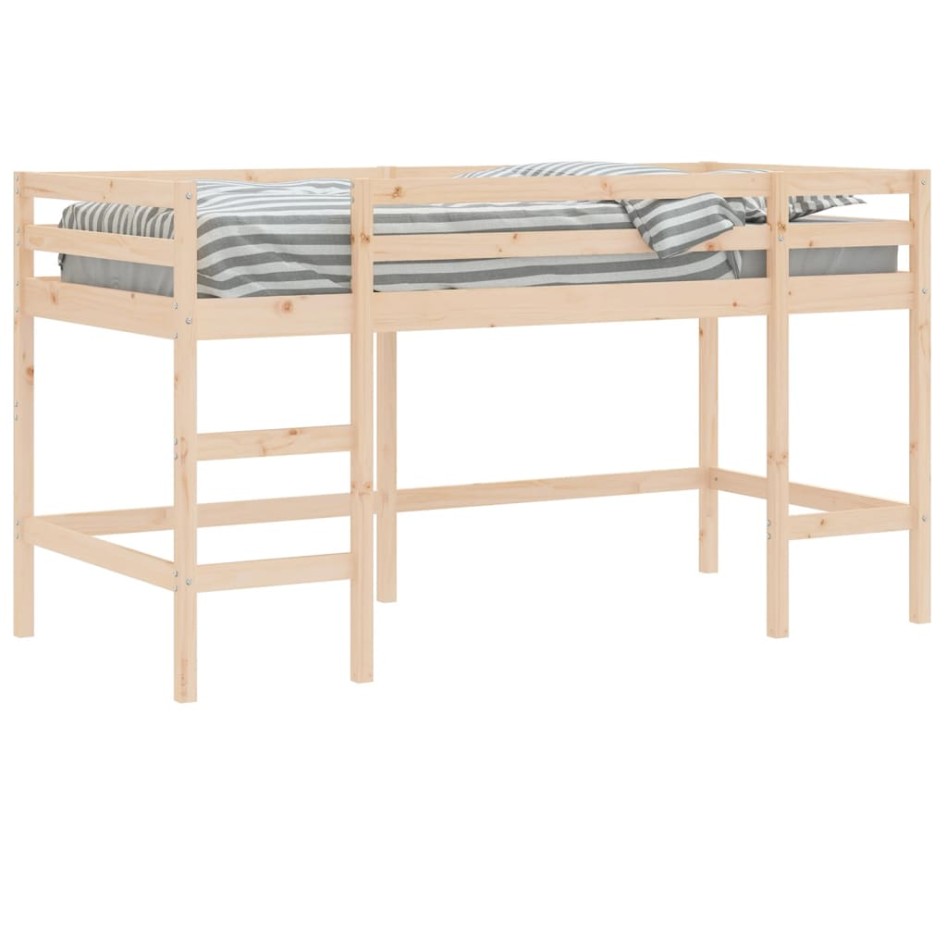 Cama alta de niños escalera madera maciza pino 80x200