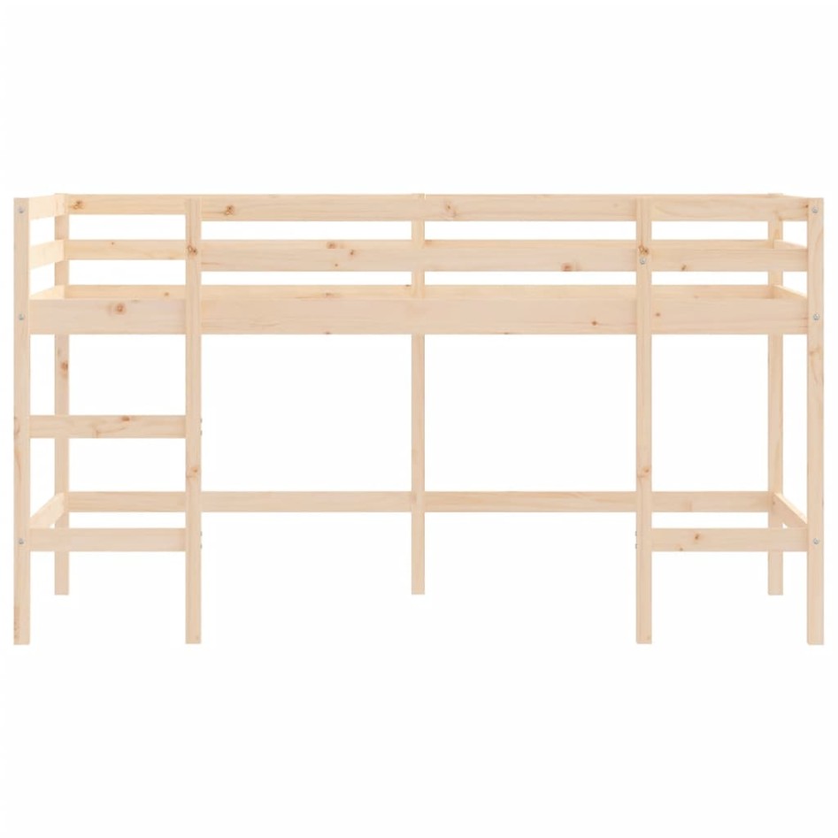 Cama alta de niños escalera madera maciza pino 80x200