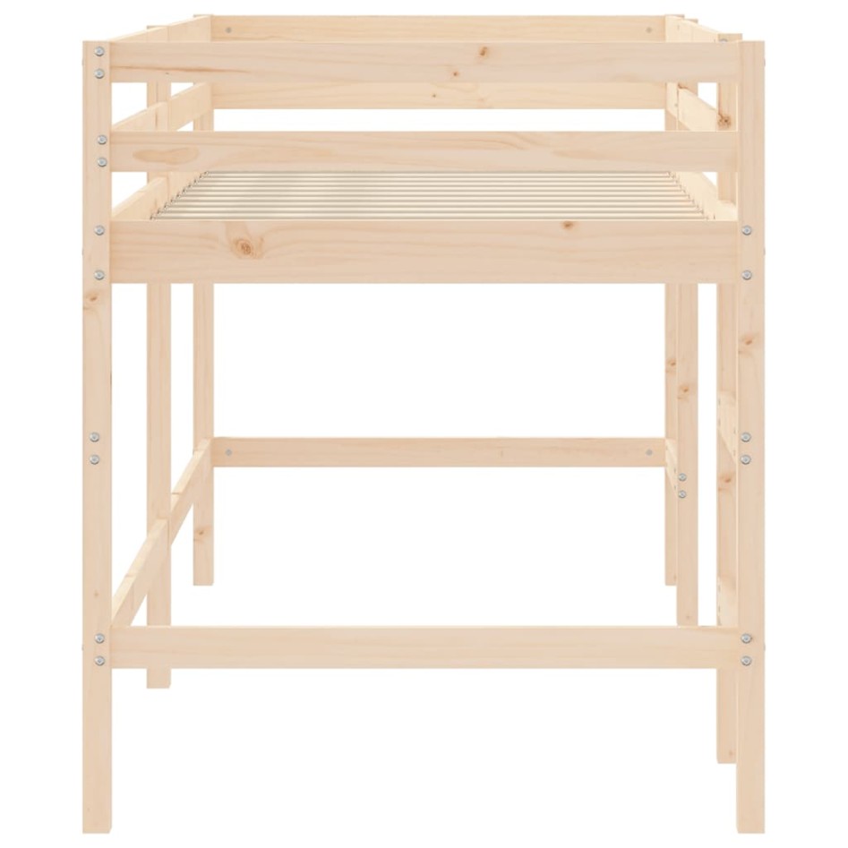 Cama alta de niños escalera madera maciza pino 80x200