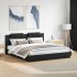 Estructura cama con cabecero madera ingeniería negro 160x200