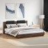 Cama con cabecero madera ingeniería marrón roble 200x200