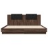 Cama con cabecero madera ingeniería marrón roble 200x200