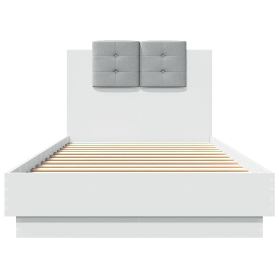 Estructura cama con cabecero madera ingeniería blanco