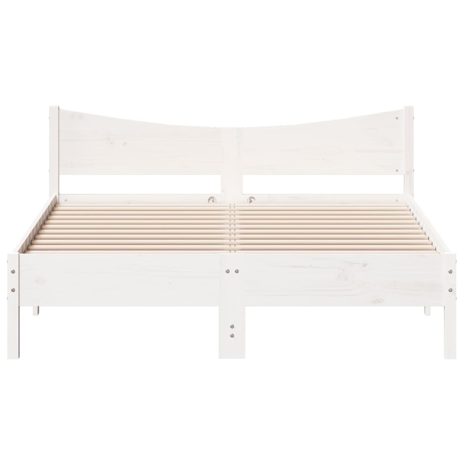 Estructura de cama con cabecero madera de pino blanco