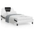 Estructura cama con LED cuero sintético blanco negro 100x200