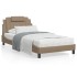 Estructura de cama con LED cuero sintético capuchino 100x200