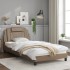 Estructura de cama con LED cuero sintético capuchino 100x200