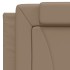 Estructura de cama con LED cuero sintético capuchino 100x200