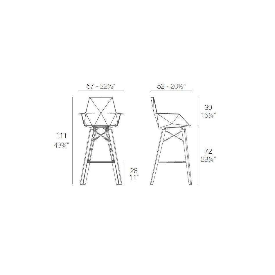 Taburete de diseño, modelo Faz Wood