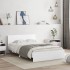 Estructura de cama con cabecero y luces LED blanco 135x190