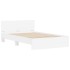 Estructura de cama con cabecero y luces LED blanco 135x190