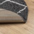 Alfombra de pelo largo moderna negro y crema Ø 280