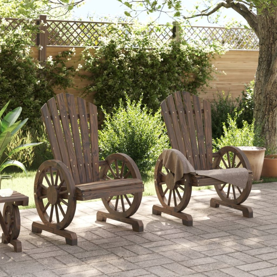 Sillones de jardín Adirondack 2 uds madera maciza de