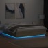Estructura cama con luces LED madera roble Sonoma 180x200