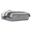 Estructura cama con luces LED madera gris hormigón 140x190 cm