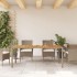 Mesa de jardín ratán PE beige y madera de acacia 190x90x75