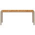 Mesa de jardín ratán PE beige y madera de acacia 190x90x75