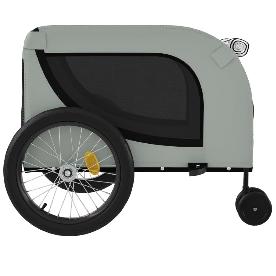 Remolque de bicicleta mascotas hierro tela Oxford gris