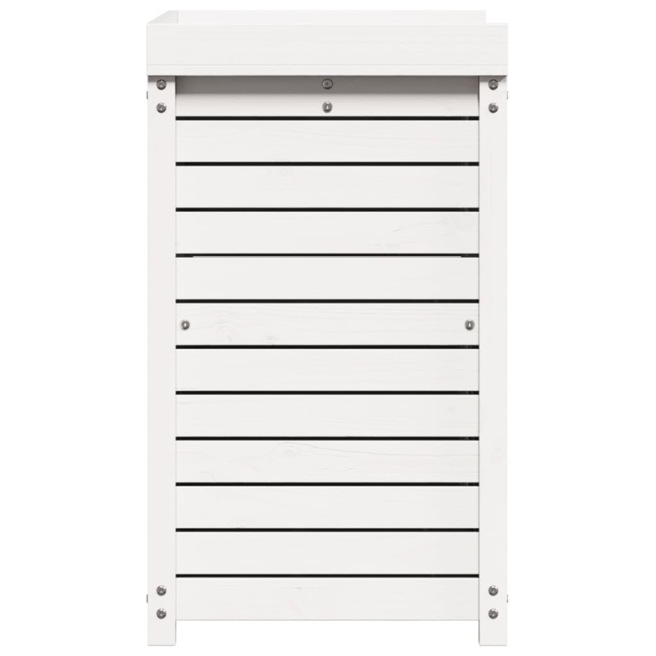 Mesa plantación con estantes madera pino blanco 82,5x50x86,5