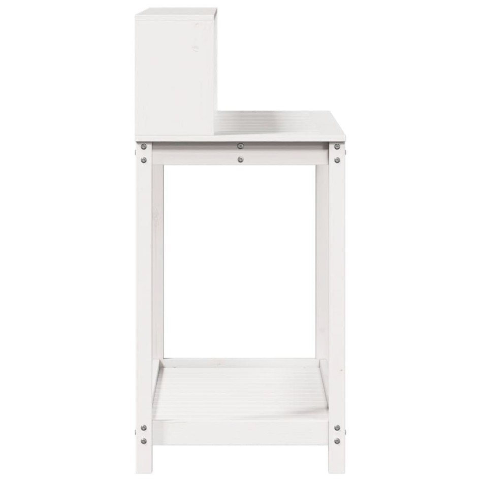 Mesa plantación con estantes madera pino blanco 108x50x109,5