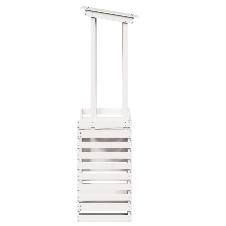 Mesa alta bar de jardín madera maciza blanco 112,5x57x195,5