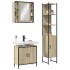 Set de muebles de baño 3 pzas madera contrachapada roble