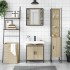Set de muebles de baño 3 pzas madera contrachapada roble