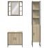 Set de muebles de baño 3 pzas madera contrachapada roble