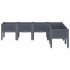 Jardinera con patas PP gris 160x120x42