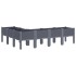 Jardinera con patas PP gris 160x120x42