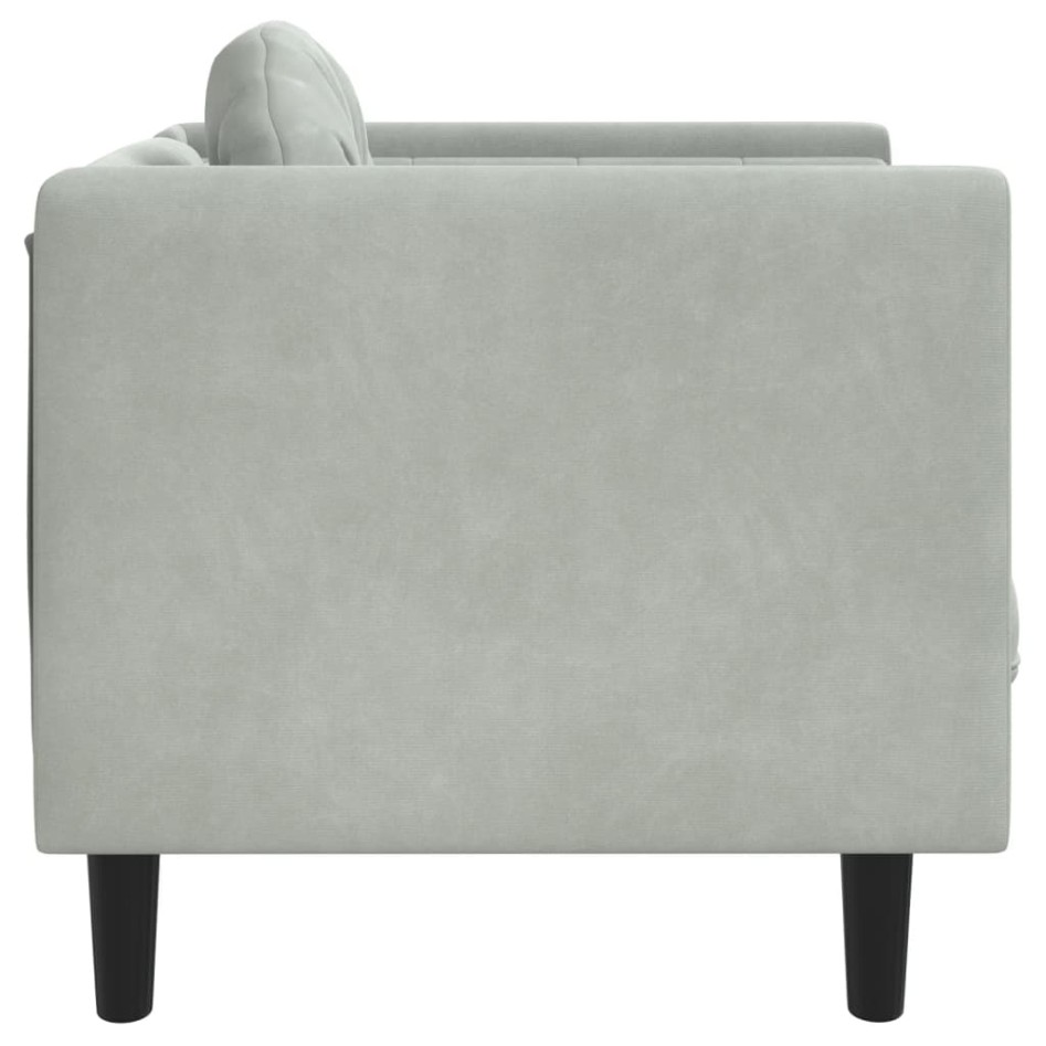 Sillón con cojín terciopelo gris