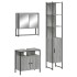 Set de muebles de baño 3 pzas madera contrachapada gris
