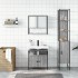 Set de muebles de baño 3 pzas madera contrachapada gris
