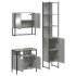 Set de muebles de baño 3 pzas madera contrachapada gris