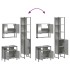 Set de muebles de baño 3 pzas madera contrachapada gris