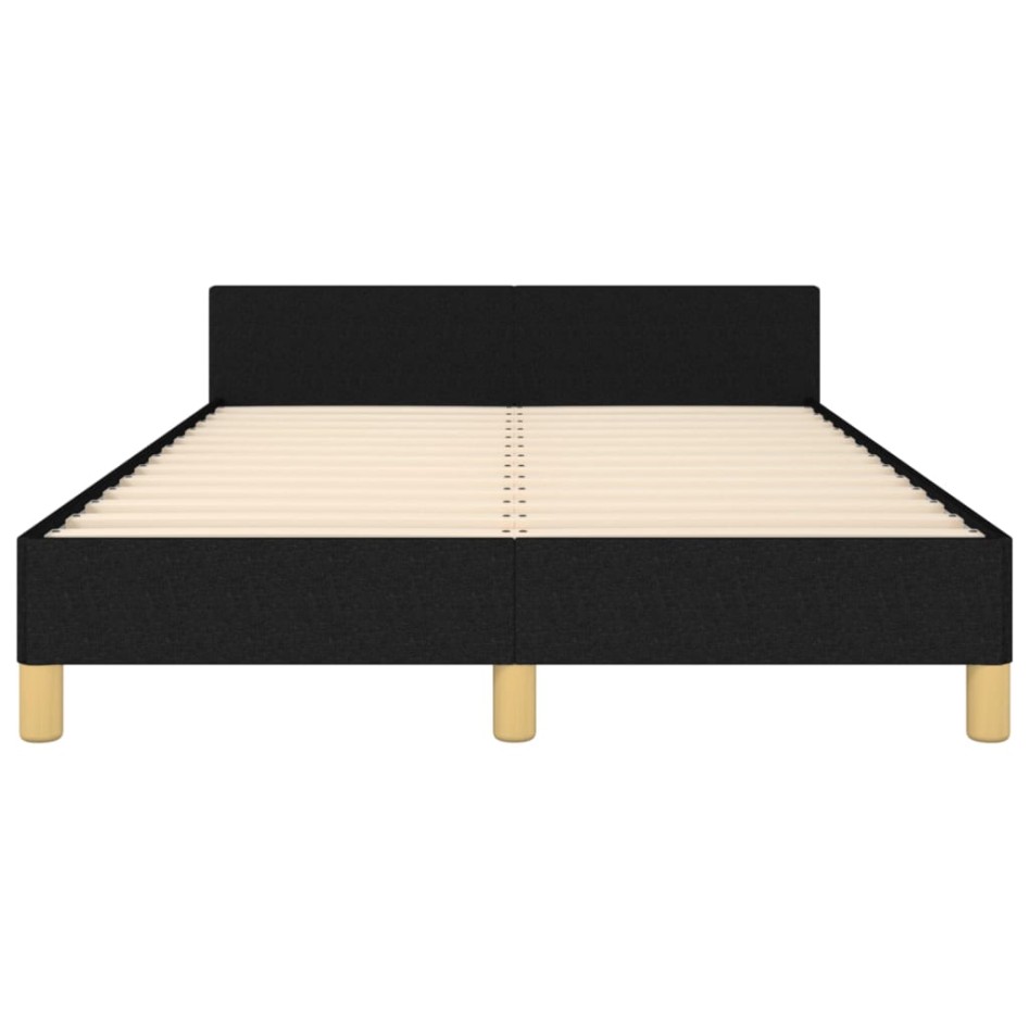 Estructura de cama con cabecero tela negro 120x190