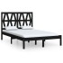 Estructura de cama madera maciza pino negra doble 120x190