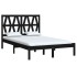 Estructura de cama madera maciza pino negra doble 120x190