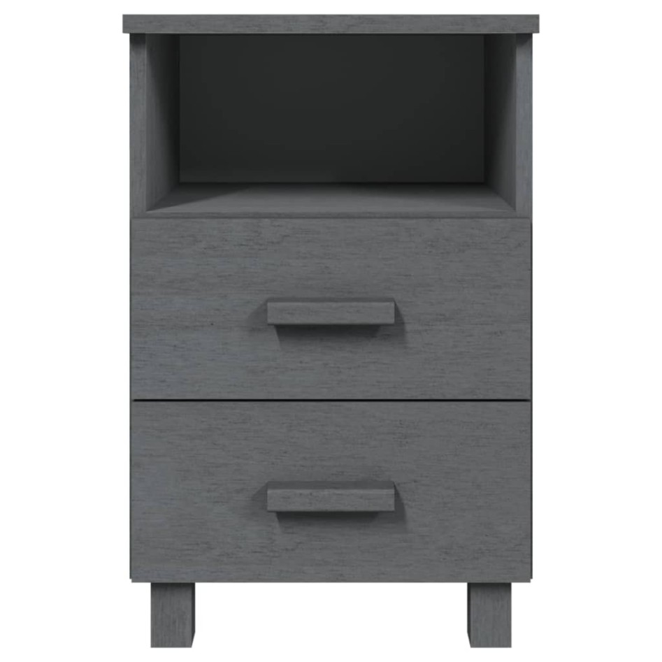 Mesitas noche 2 uds HAMAR pino macizo gris oscuro 40x35x62
